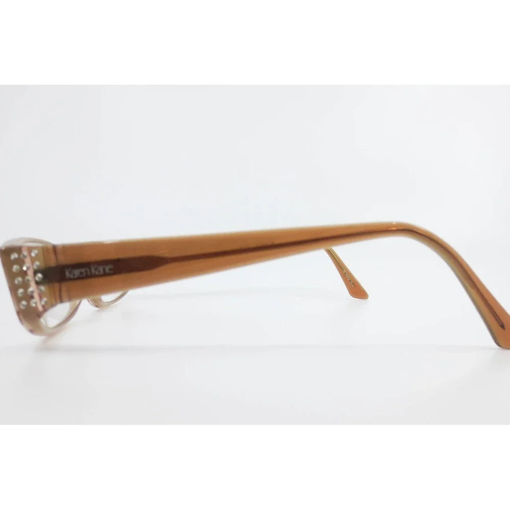 Karen Kane Novella Natural Brown Rectangular Eyeglass Frames Rhinestone